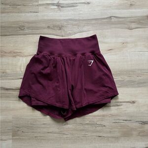 Gymshark High-Waist Wine Athletic Shorts